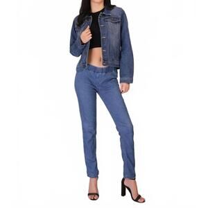 NEW PEARLS & CAMO beaded georgia jacket in denim